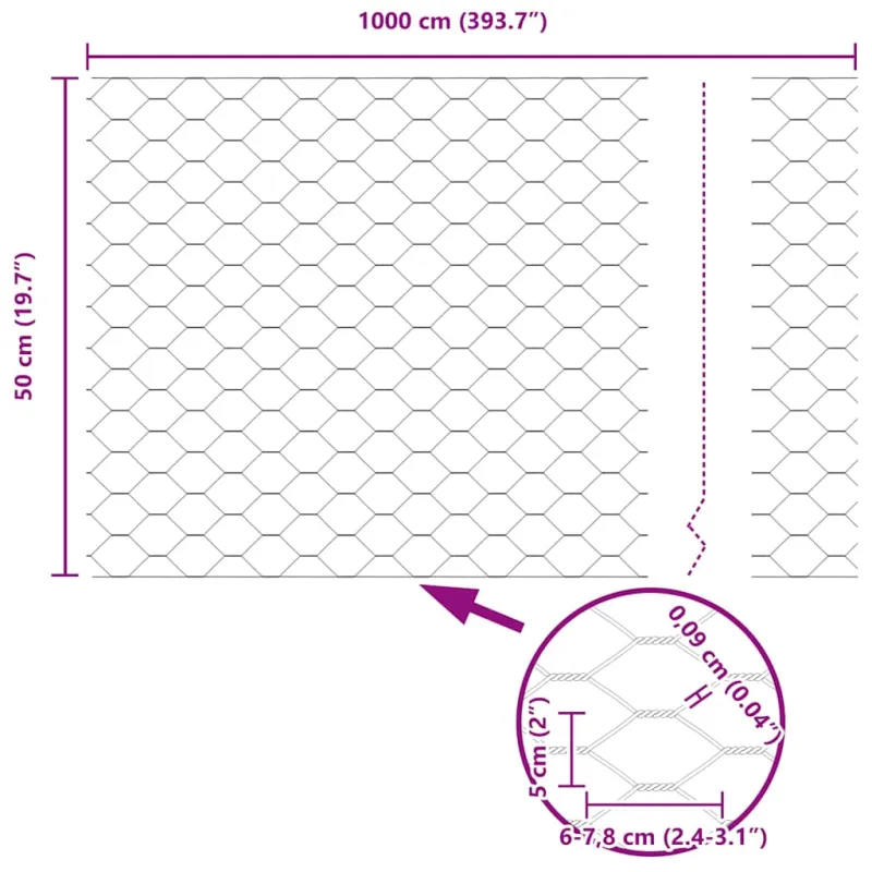 Suvirinto vielos tvoros 10 x 0,5 m (P x A) PVC dengtas plienas