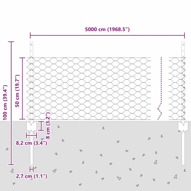 Suvirinto vielos tvoros 50 x 0,5 m (P x A) PVC dengtas plienas