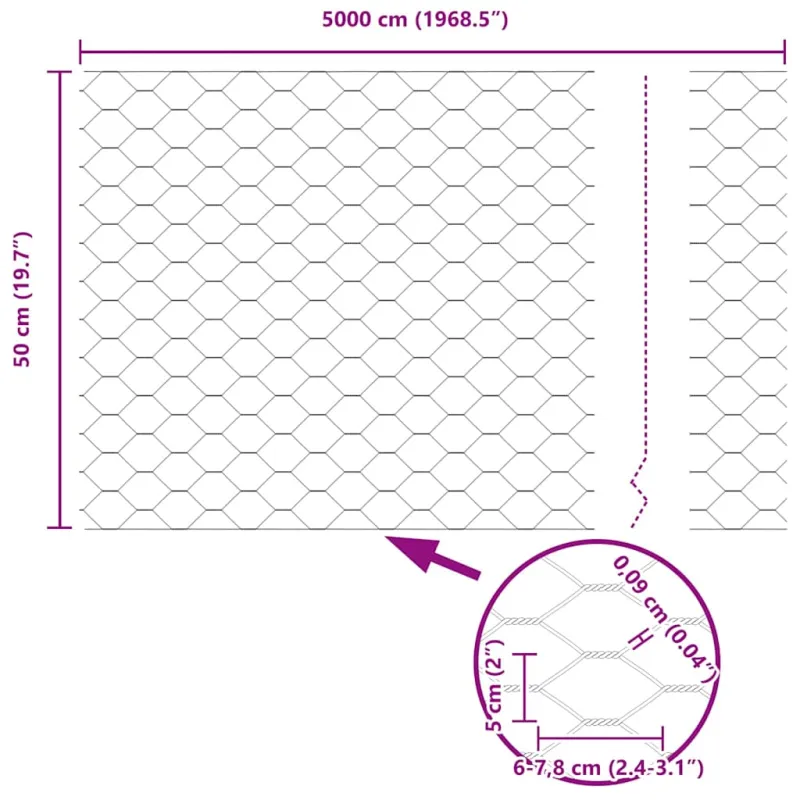 Suvirinto vielos tvoros 50 x 0,5 m (P x A) PVC dengtas plienas