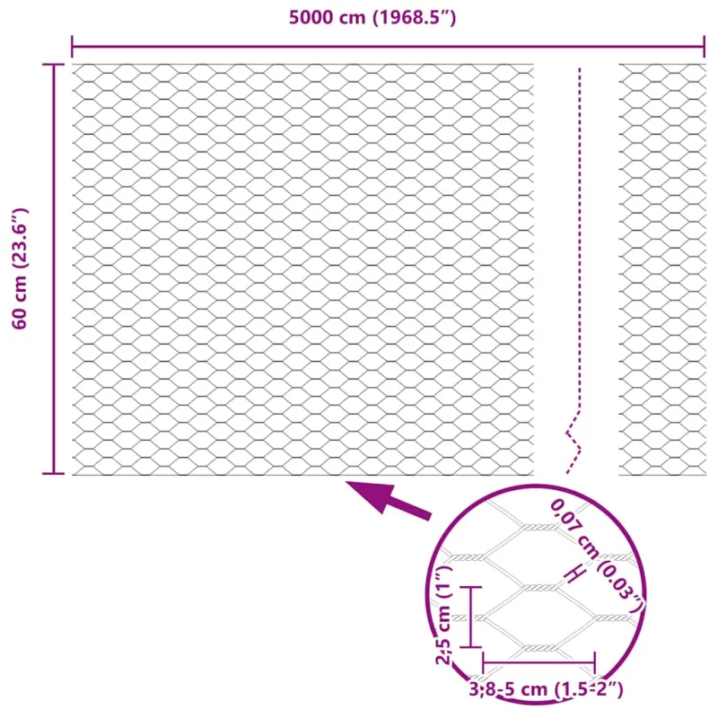 Suvirinto vielos tvoros 50 x 0,6 m (P x A) PVC dengtas plienas