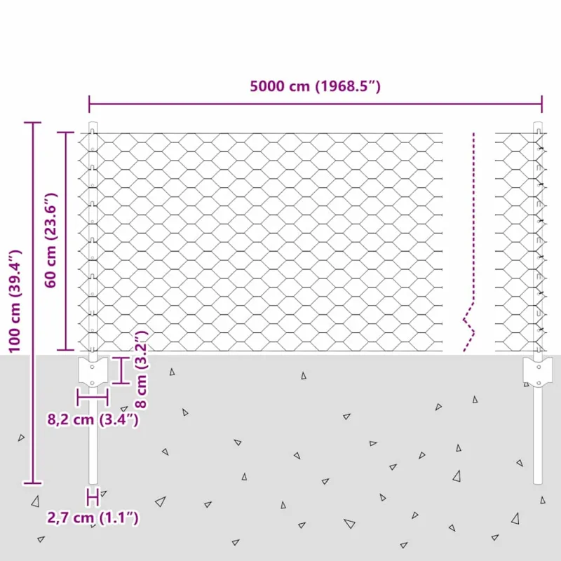 Suvirinto vielos tvoros 50 x 0,6 m (P x A) PVC dengtas plienas