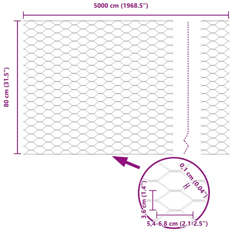 Suvirinto vielos tvoros 50 x 0,8 m (P x A) PVC dengtas plienas