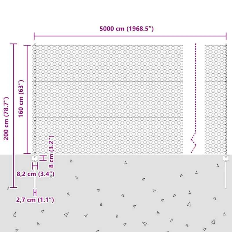Suvirinto vielos tvoros 50 x 1,6 m (Plotis x Aukštis)