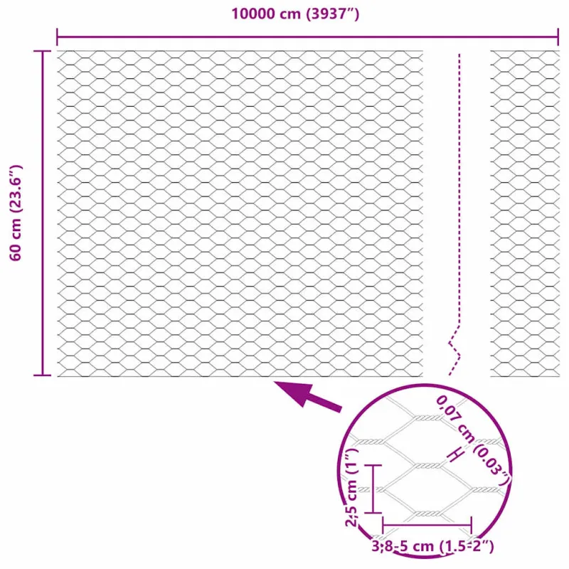 Suvirinto vielos tvoros 100 x 0,6 m (P x A) PVC dengtas plienas