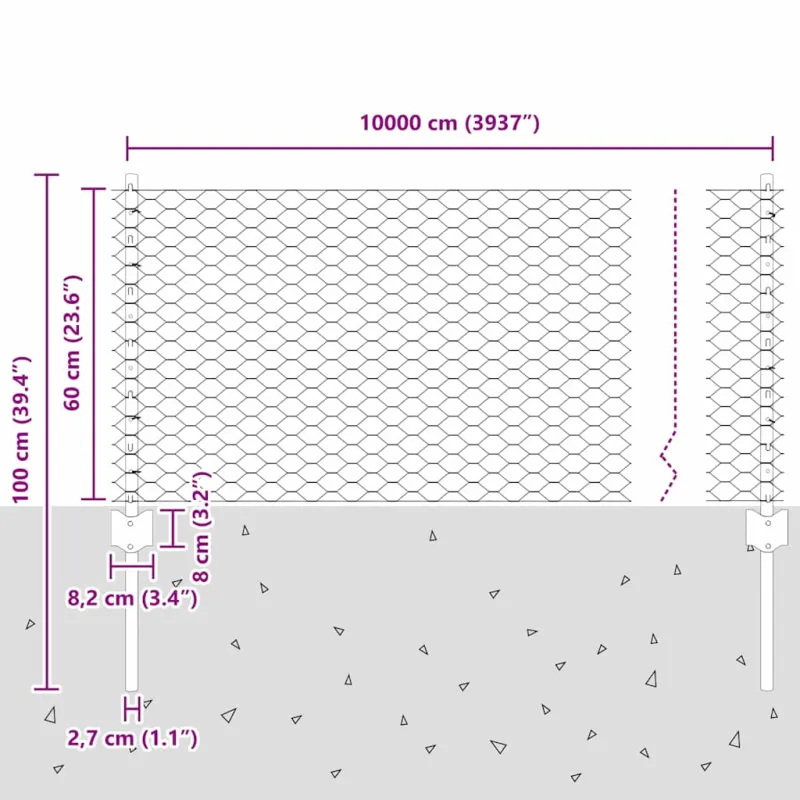 Suvirinto vielos tvoros 100 x 0,6 m (P x A) PVC dengtas plienas