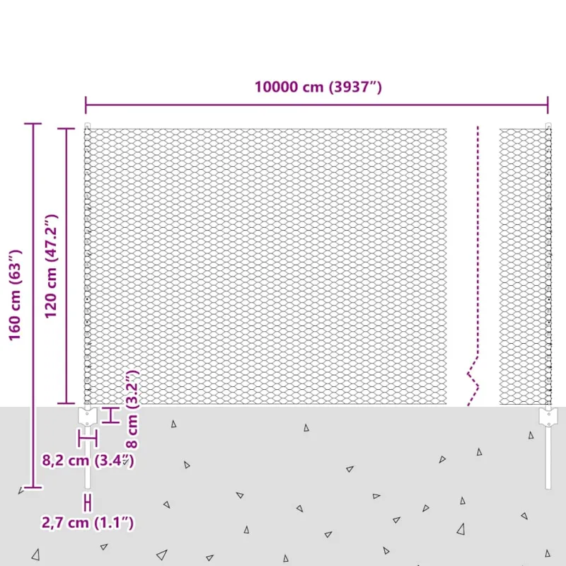 Suvirinto vielos tvoros 100 x 1,2 m (P x A) PVC dengtas plienas