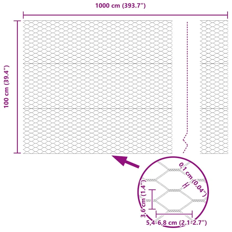 Suvirinto vielos tvoros 10 x 1 m (P x A) PVC dengtas plienas