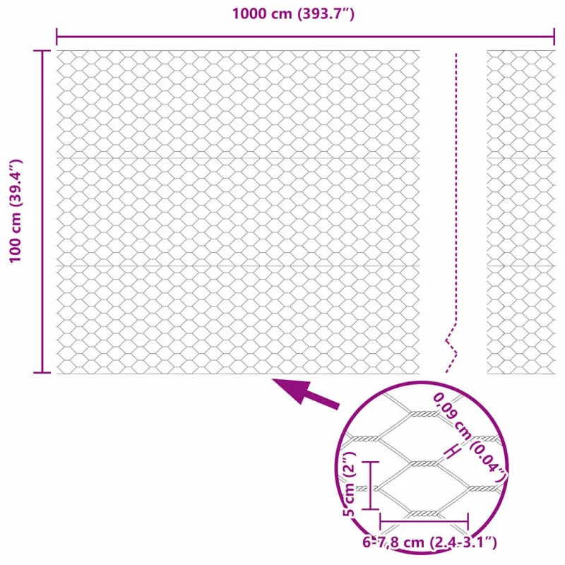Suvirinto vielos tvoros 10 x 1 m (P x A) PVC dengtas plienas