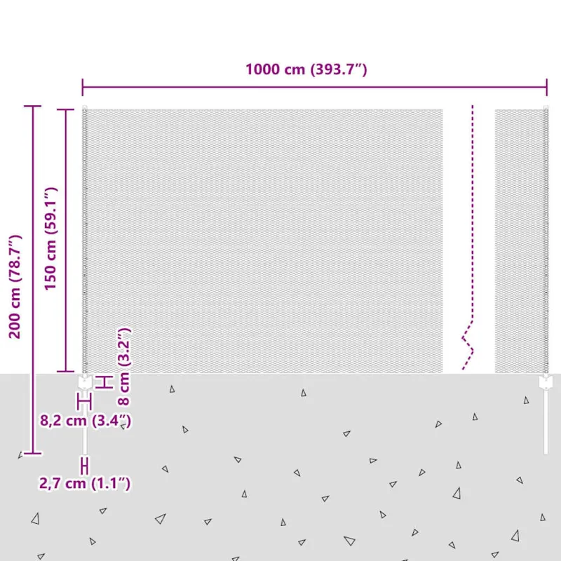 Suvirinto vielos tvoros 10 x 1,5 m (P x A) PVC dengtas plienas