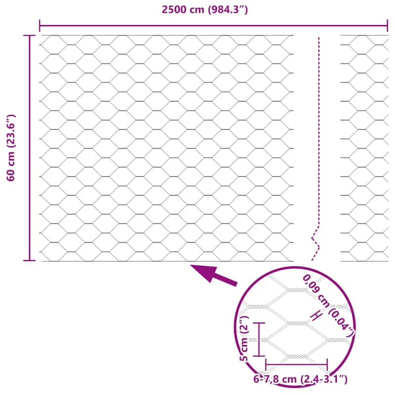 Suvirinto vielos tvoros 25 x 0,6 m (W x H) PVC dengtas plienas