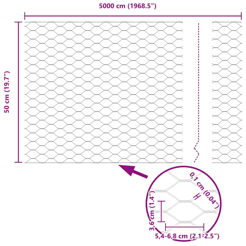 Suvirinto vielos tvoros 50 x 0,5 m (P x A) PVC dengtas plienas