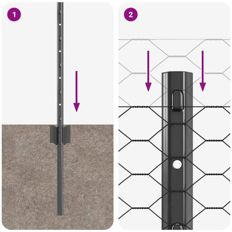 Suvirinto vielos tvoros 50 x 0,8 m (P x A) PVC dengtas plienas