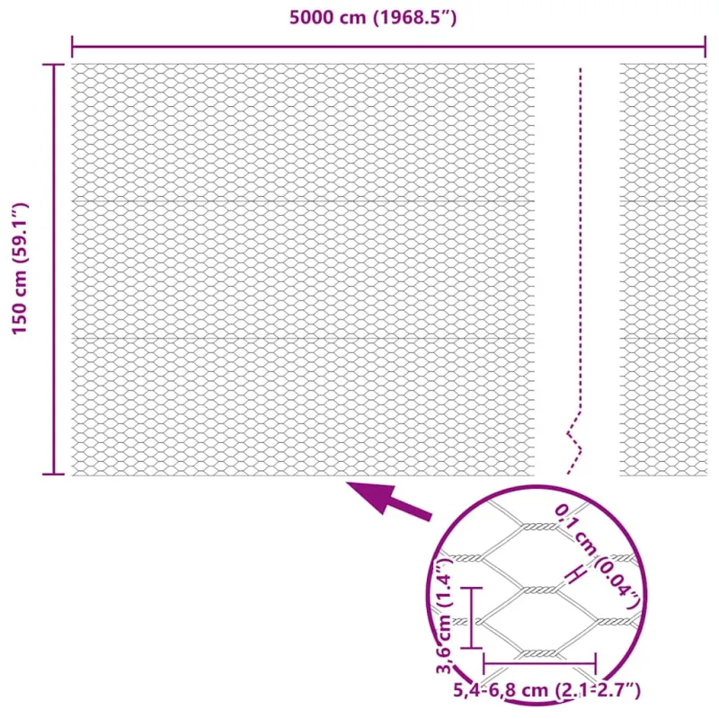 Suvirinto vielos tvoros 50 x 1,5 m (P x A) PVC dengtas plienas