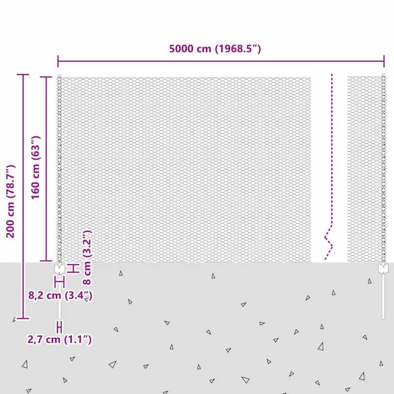 Suvirinto vielos tvoros 50 x 1,6 m (Plotis x Aukštis)