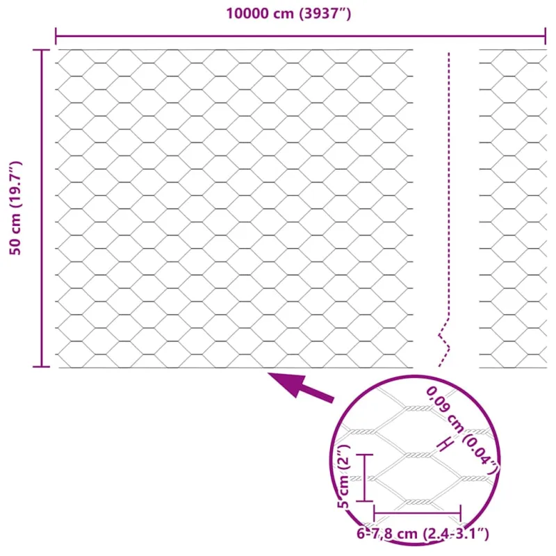 Suvirinto vielos tvoros 100 x 0,5 m (W x H) PVC dengtas plienas