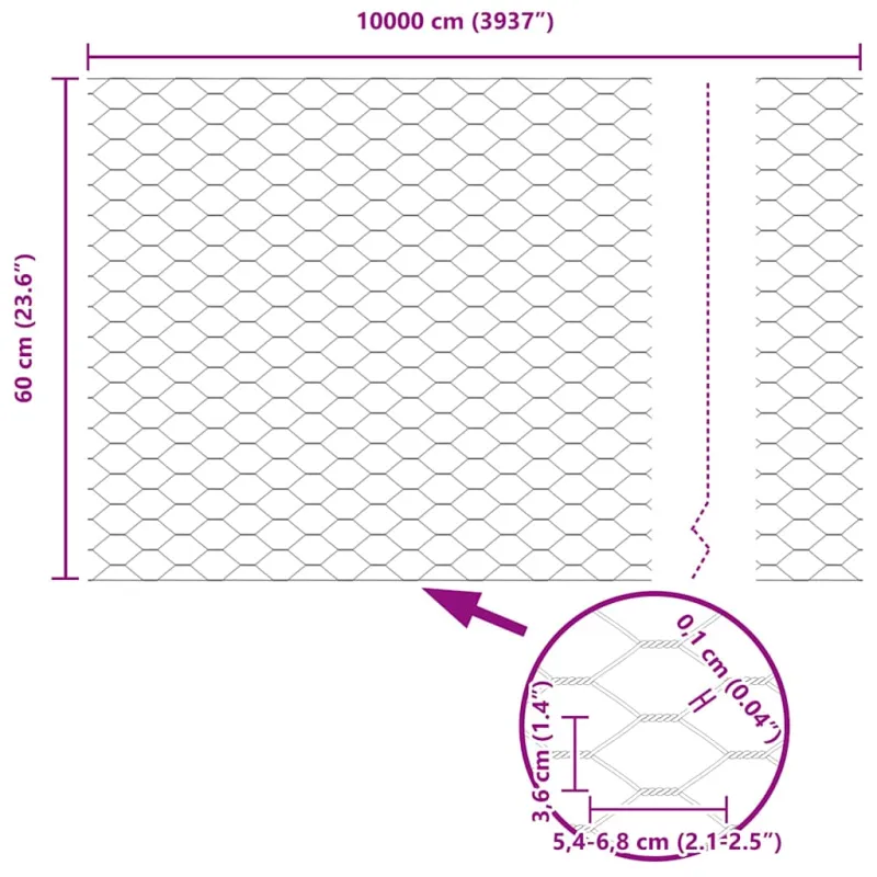 Suvirinto vielos tvoros 100 x 0,6 m (P x A) PVC dengtas plienas
