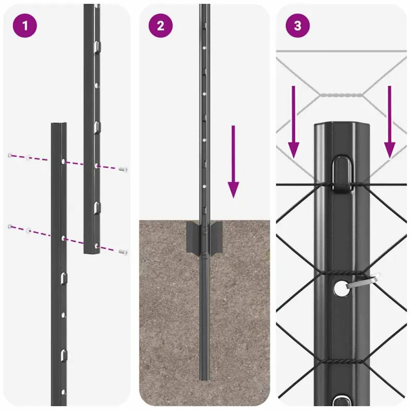 Suvirinto vielos tvoros 100 x 1,6 m (P x A) PVC dengtas plienas