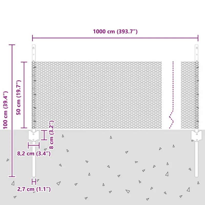 Suvirinto vielos tvoros 10 x 0,5 m (P x A)