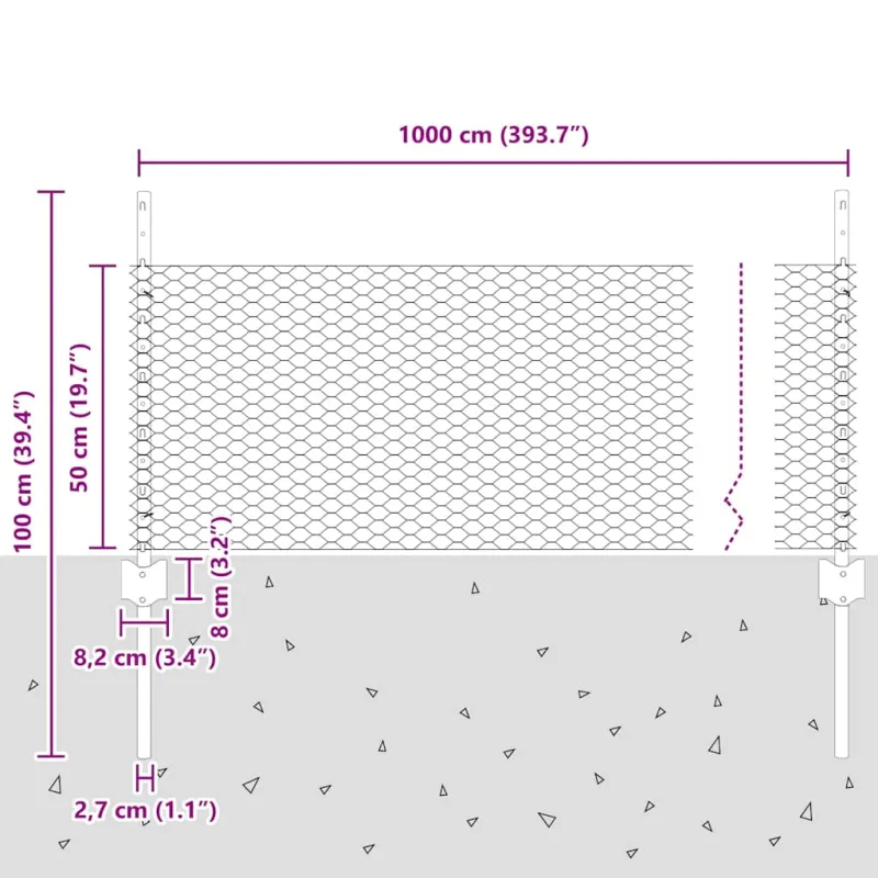 Suvirinto vielos tvoros 10 x 0,5 m (P x A)