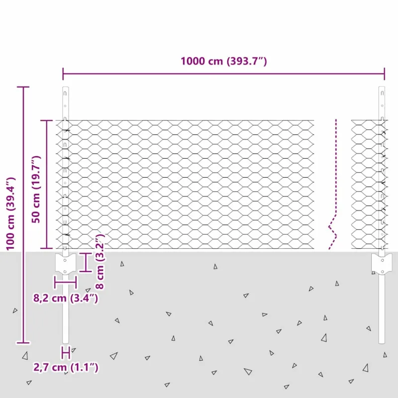 Suvirinto vielos tvoros 10 x 0,5 m (P x A)