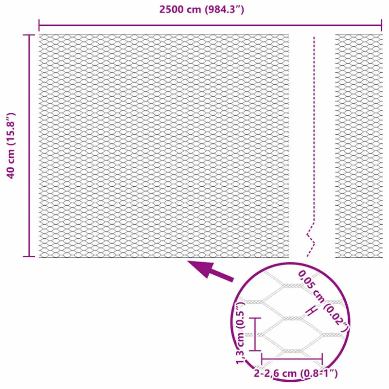 Suvirinto vielos tvoros 25 x 0,4 m (P x A)