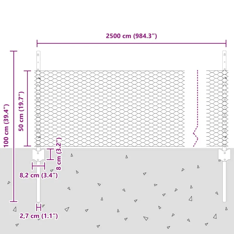 Suvirinto vielos tvoros 25 x 0,5 m (P x A)