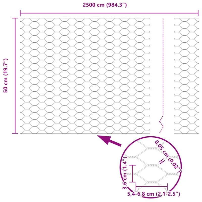 Suvirinto vielos tvoros 25 x 0,5 m (P x A)