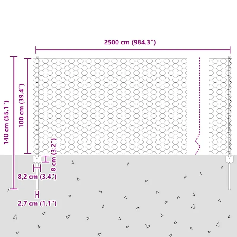 Suvirinto vielos tvoros 25 x 1 m (Plotis x Aukštis)