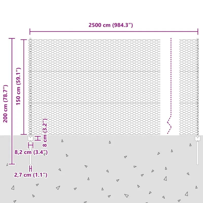 Suvirinto vielos tvoros 25 x 1,5 m (Plotis x Aukštis)