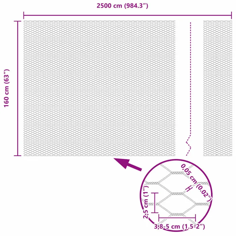 Suvirinto vielos tvoros 25 x 1,6 m (A x H)