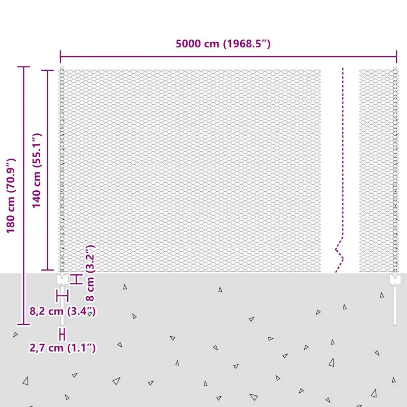 Suvirinto vielos tvoros 50 x 1,4 m (P x A)