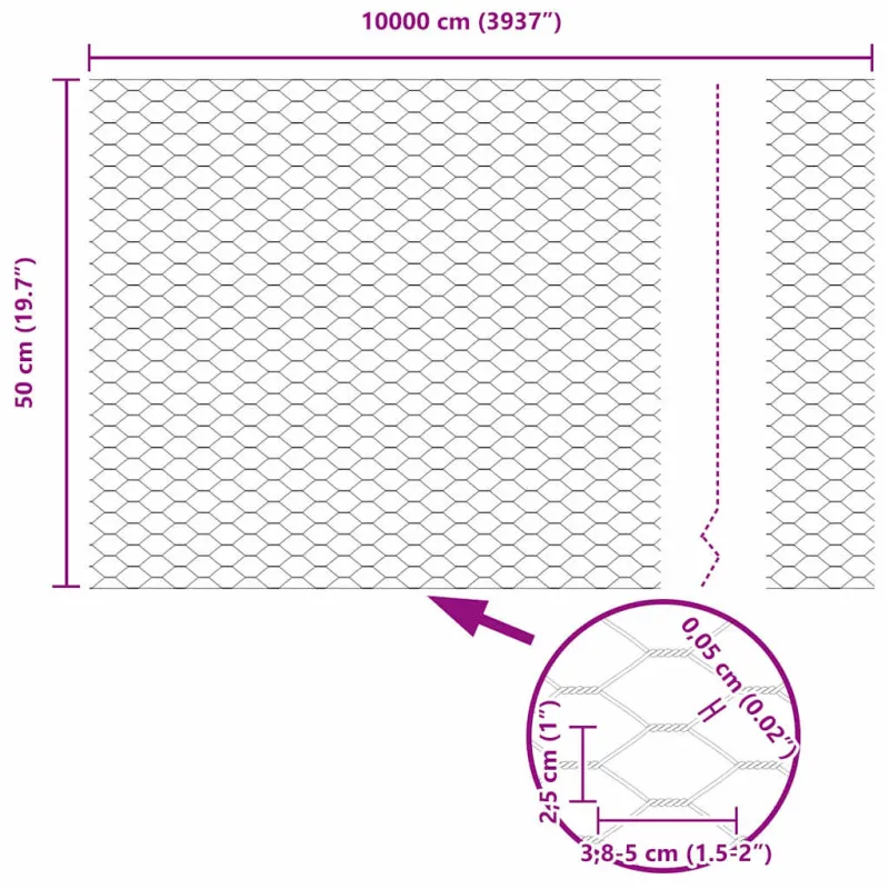 Suvirinto vielos tvoros 100 x 0,5 m (W x H)