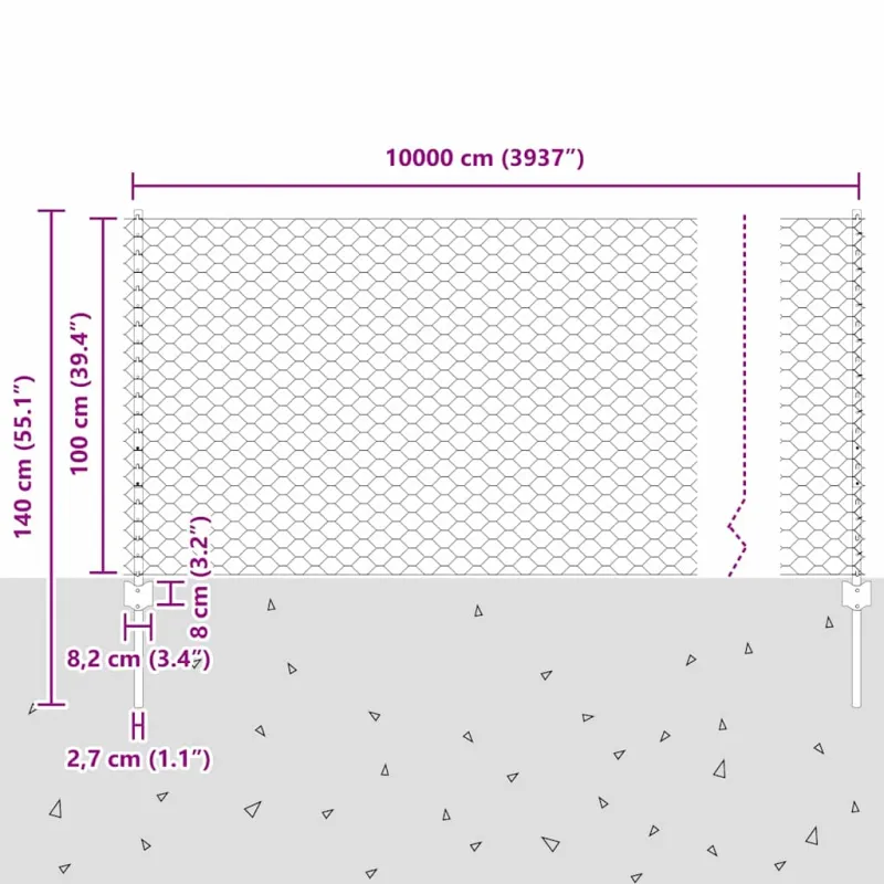 Suvirinto vielos tvoros 100 x 1 m (W x H)