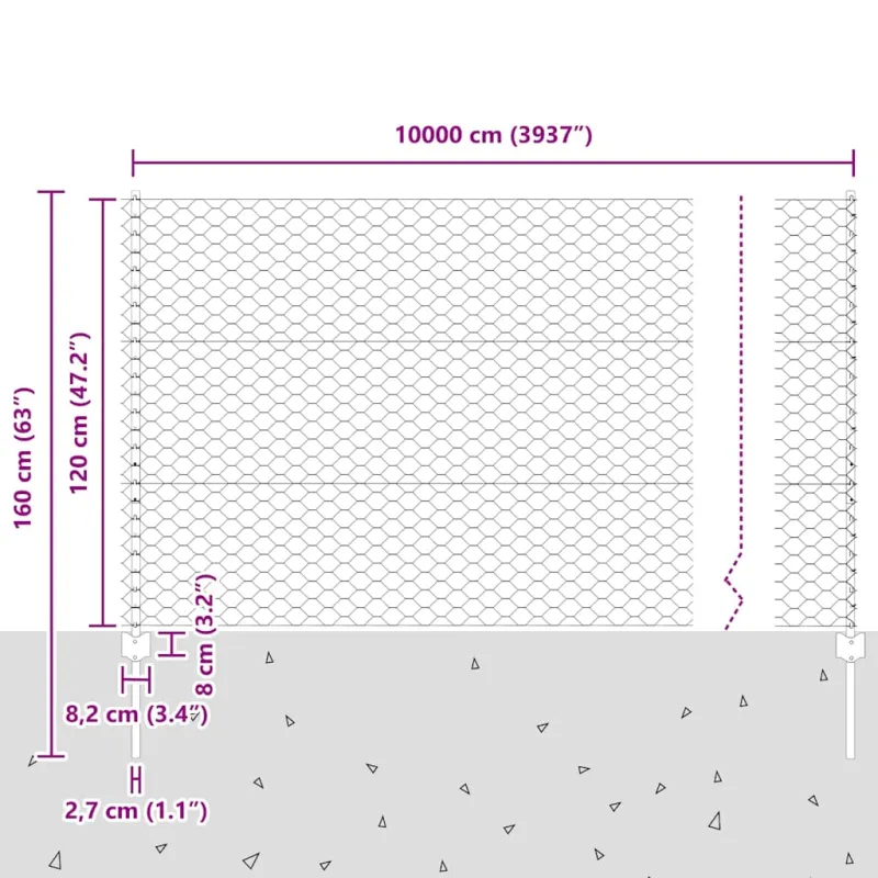 Suvirinto vielos tvoros 100 x 1,2 m (P x A)