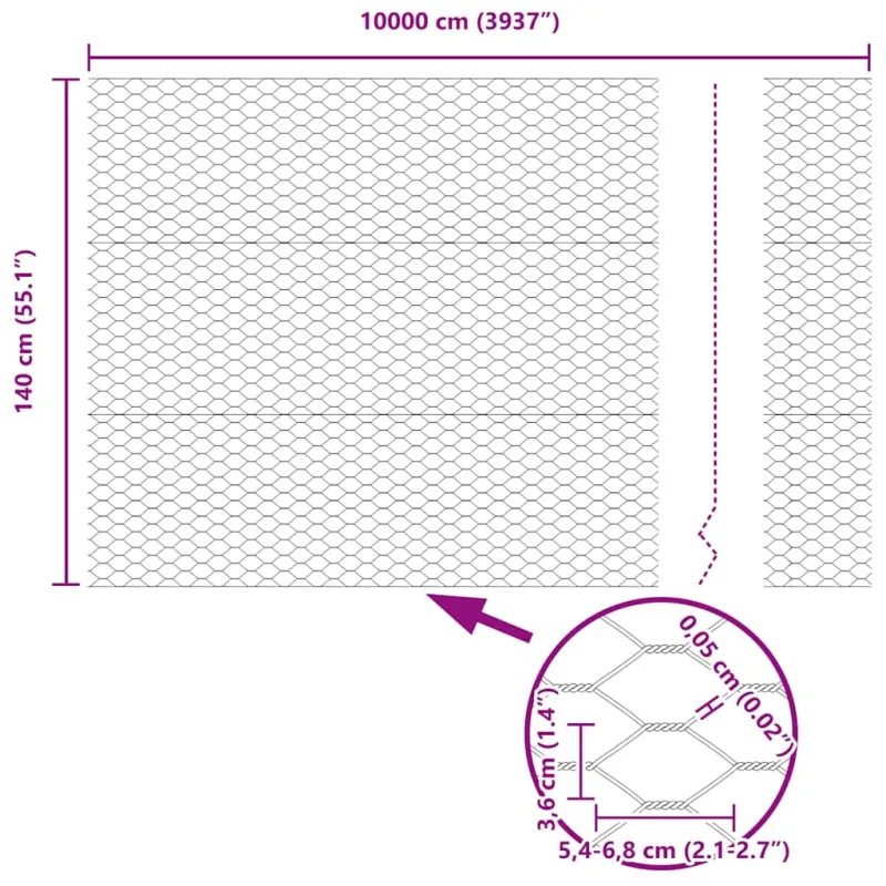 Suvirinto vielos tvoros 100 x 1,4 m (P x A)