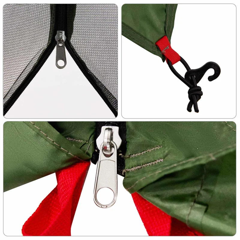 Kempingo Palapinių Komplektas 2 pcs Žalia Tafeta ir Medžiaga