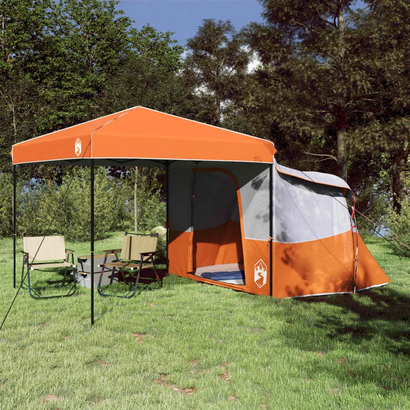 Kempingo Palapinių Komplektas 2 pcs Oranžinė Tafeta ir Medžiaga