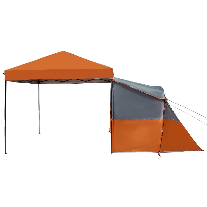 Kempingo Palapinių Komplektas 2 pcs Oranžinė Tafeta ir Medžiaga