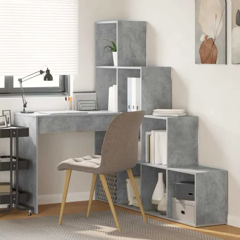 Kampinis rašomasis stalas Betono pilka 101,5 x 149,5 x 149,5 cm