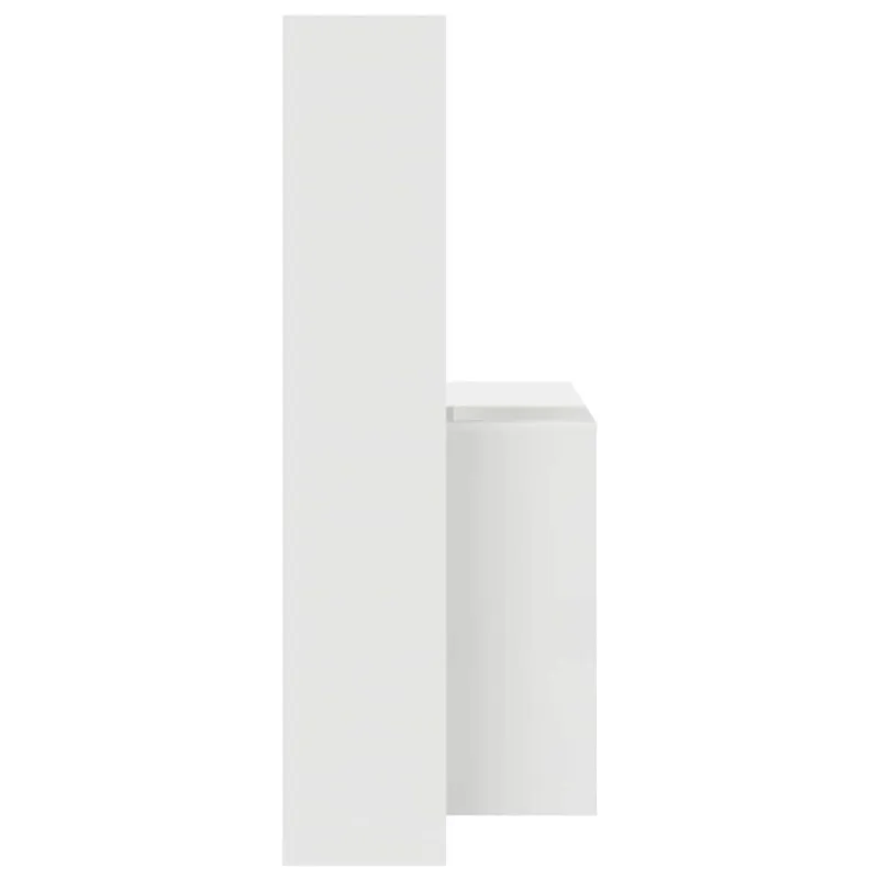 Stalas su lentyna Balta 138,5 x 55 x 143 cm Apdirbta mediena