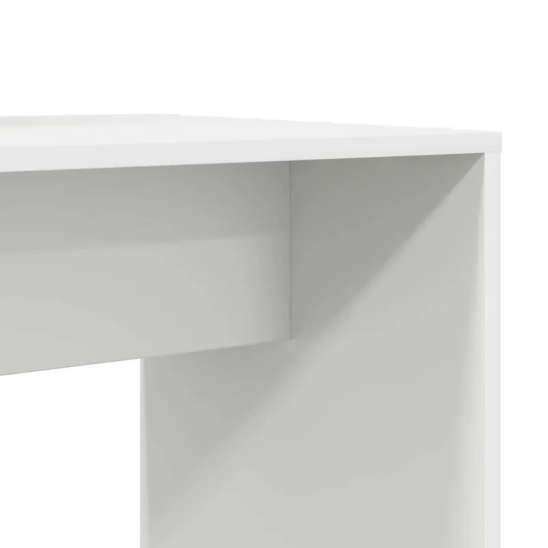 Stalas su lentyna Balta 138,5 x 55 x 143 cm Apdirbta mediena