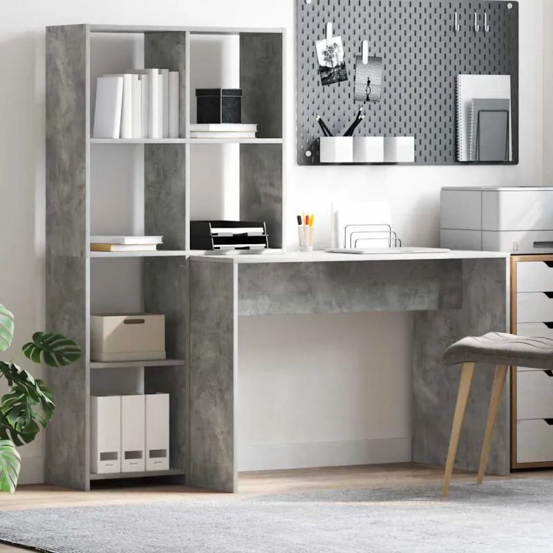 Stalas Betono pilka 138,5 x 55 x 143 cm Apdirbta mediena