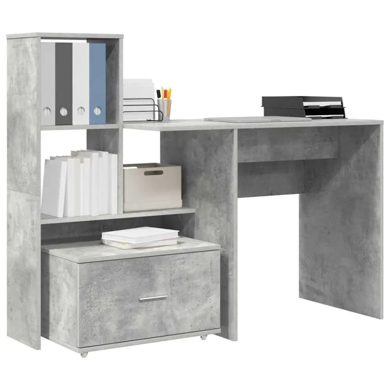 Stalas Betono pilka 131,5 x 50 x 106,5 cm Apdirbta mediena