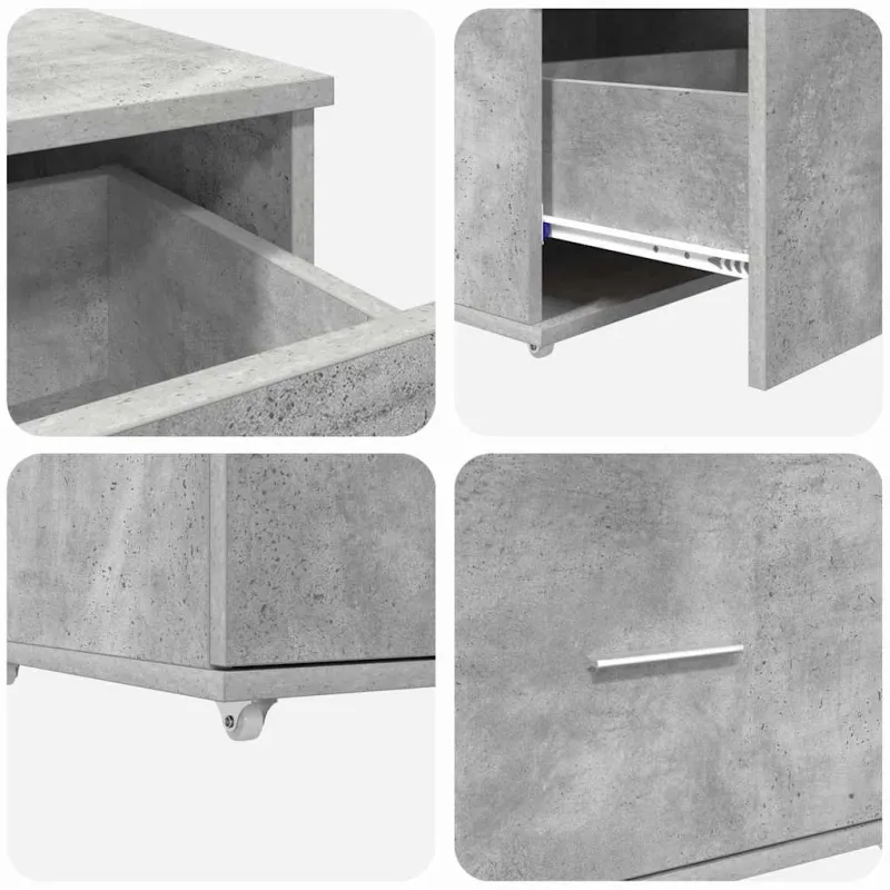 Stalas Betono pilka 131,5 x 50 x 106,5 cm Apdirbta mediena