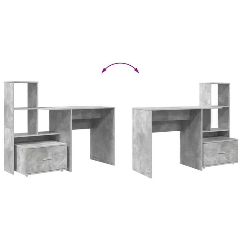 Stalas Betono pilka 131,5 x 50 x 106,5 cm Apdirbta mediena