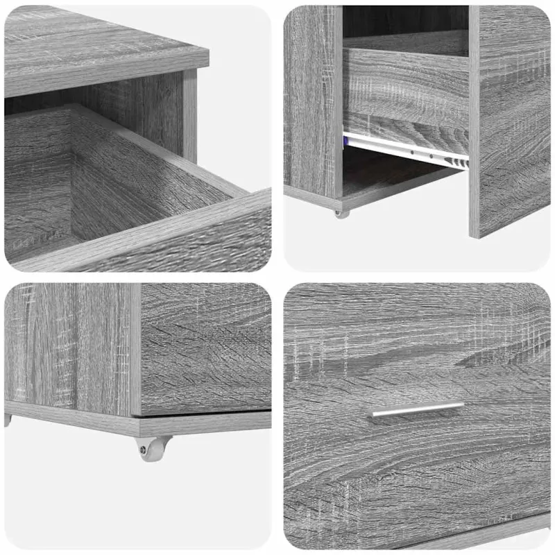 Stalas Pilkas Sonoma 131,5 x 50 x 106,5 cm Apdirbta mediena