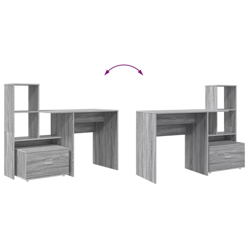 Stalas Pilkas Sonoma 131,5 x 50 x 106,5 cm Apdirbta mediena