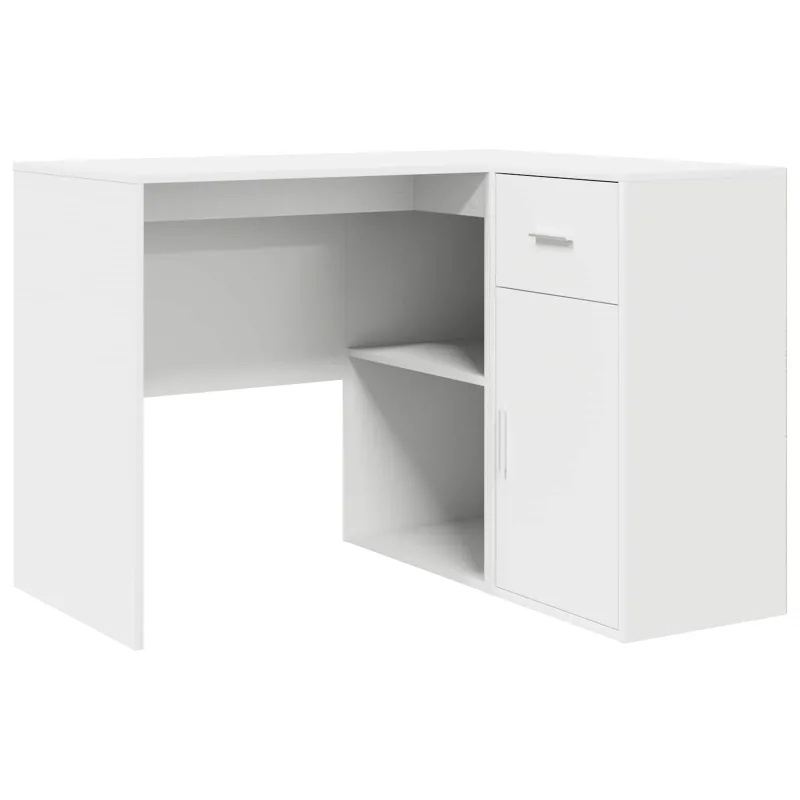 Kampinis rašomasis stalas su stalčių Balta 102 x 88 x 75 cm