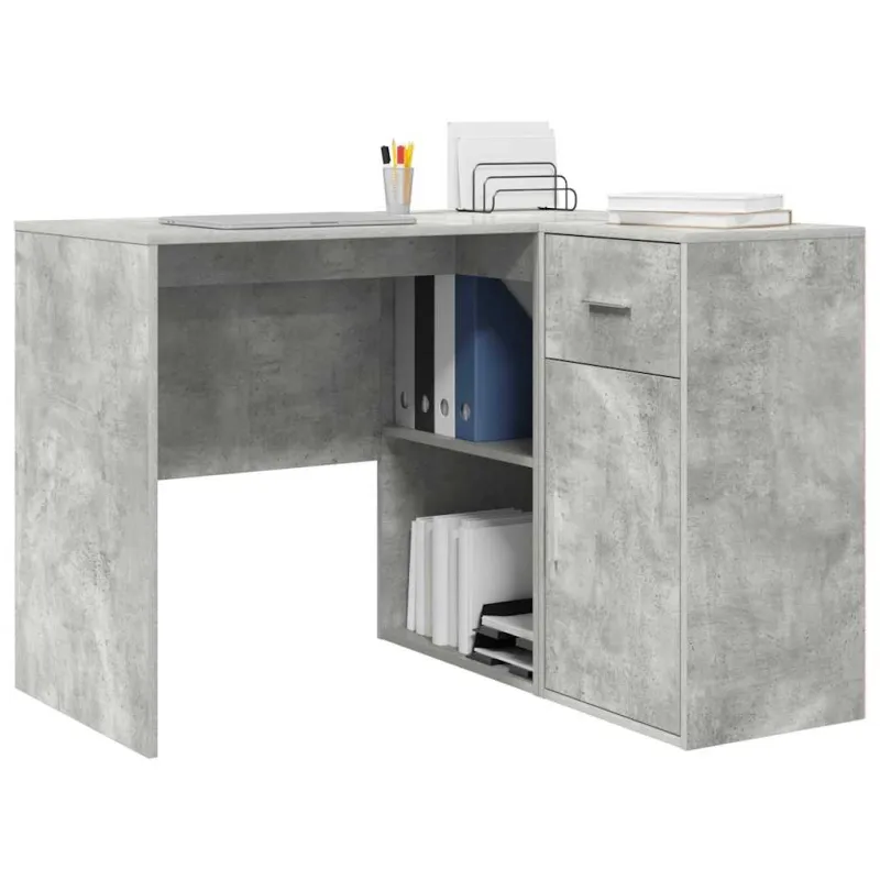 Kampinis rašomasis stalas Betono pilka 102 x 88 x 75 cm