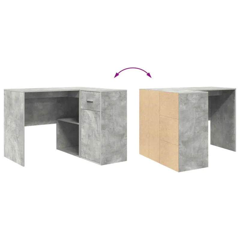 Kampinis rašomasis stalas Betono pilka 102 x 88 x 75 cm